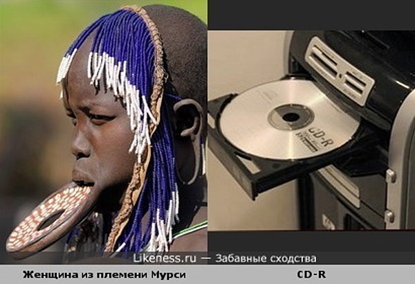 Женщина из эфиопского племени Мурси напоминает дисковод Женщина из эфиопского племени Мурси напоминает дисковод
