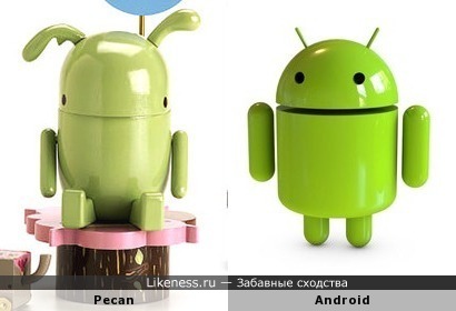 Pecan из серии фигурок &quot;Pecanpals&quot; напоминает Android (оба пресонажа были представлены публике в 2007 г.)