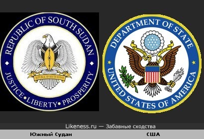 Герб Южного Судана подозрительно смахивает на герб США