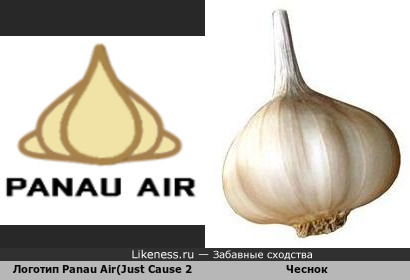 Логотип вымышленной компании-авиаперевозчика Panau Air из игры Just Cause 2 похожа на чеснок