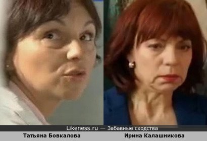 Татьяна Бовкалова похожа на Ирину Калашникову
