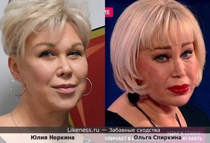 Юлия Норкина похожа на Ольгу Спиркину