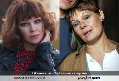 Елена Валюшкина похожа на Джу́дит Денч