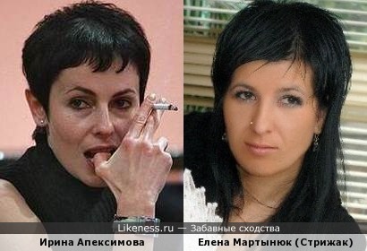 Елена похожа на Российскую актрису Ирину Апексимову