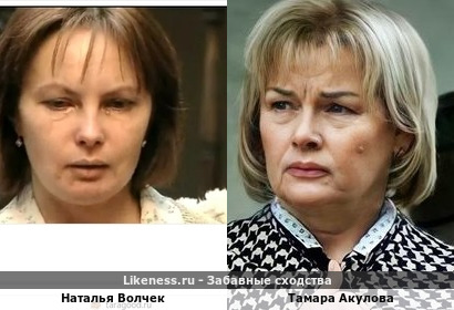 Наталья Волчек похожа на Тамару Акулову