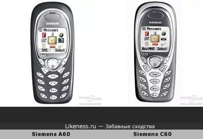 Телефон Siemens A60 похож на телефон Siemens C60