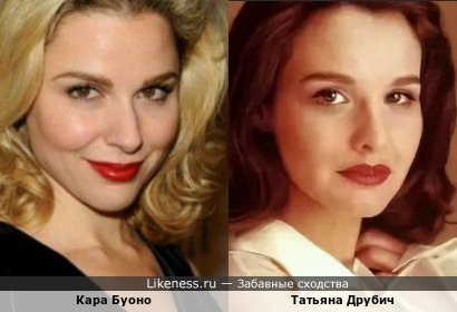 Кара Буоно - американская актриса и Татьяна Друбич - российская актриса…сходство очевидно!!!