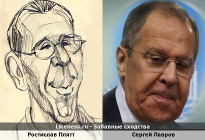 Карикатура была задумана для Ростислава Плятта, безусловно Плятт вылитый, но я увидел и второе лицо - Сергей Лавров - наш уважаемый министр иностранных дел !!!
