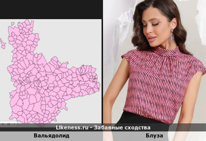 Карта провинции Вальядолид напоминает блузку