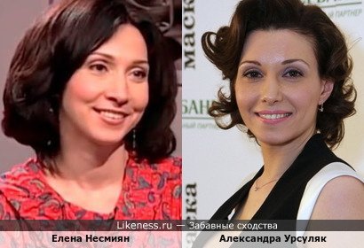 Елена Несмиян похожа на Александру Урсуляк
