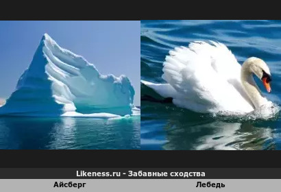 Айсберг похож на белого лебедя