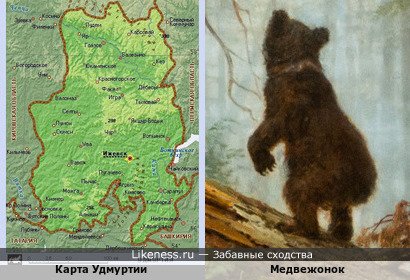 Карта Удмуртии походит на Медведя