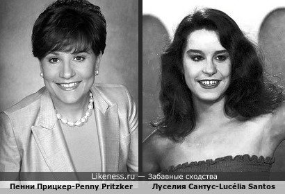 Пенни Прицкер-Penny Pritzker похожа на Луселия Сантус-Lucélia Santos