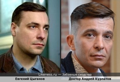 Евгений Цыганов похож на Доктора Андрея Курпатова