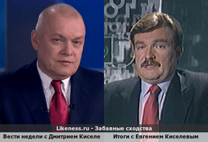 Вести недели с Дмитрием Киселевым напоминает Итоги с Евгением Киселевым