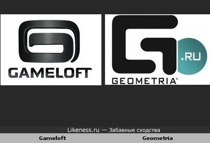 Логотипы Gameloft и Geometria.ru похожи