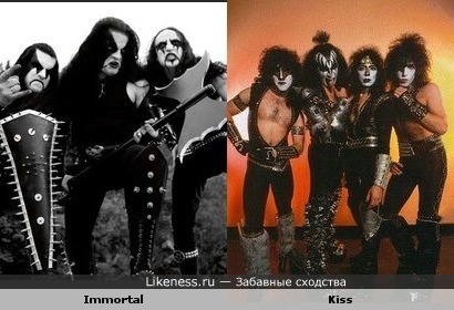 Блэк-метал группа Immortal внешне похожа на глэм-метал группу Kiss