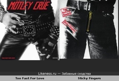 Обложка дебютного альбома группы Motley Crue похож на обложку альбома Rolling Stones
