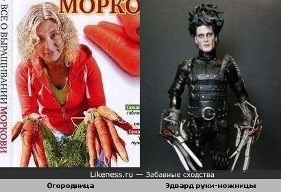 Огородница и Эдвард руки-ножницы