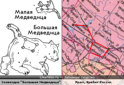 Созвездие "Большая Медведица" - это Урал, Хребет России