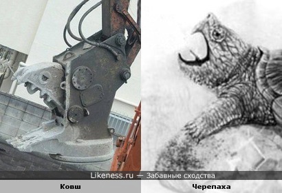 Ковш экскаватора похож на черепаху
