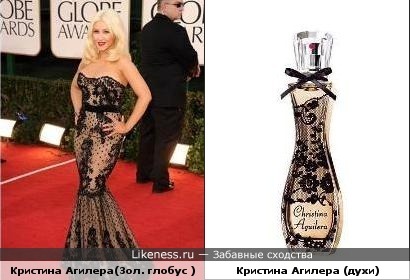 Кристина Агилера (Золотой глобус 2011) похожа на свои же духи