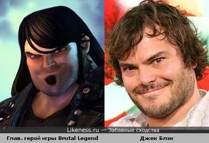 Глав. герой игры Brutal Legend похож на Джека Блэка