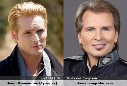 Питер Фачинелли (Сумерки) похож на Александра Малинина