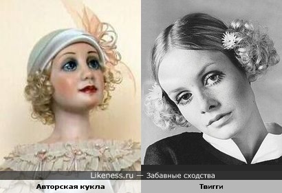 Авторская кукла "Шарлотта" похожа на модель 60-х Твигги