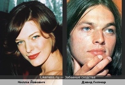 Милла Йовович похожа на Дэйва Гилмора (может быть на этих фото не так заметно, но сходство определённо есть))