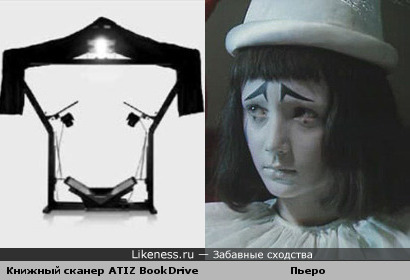 Книжный сканер ATIZ BookDrive DIY model B похож на Пьеро