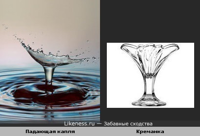 Падающая капля и креманка..