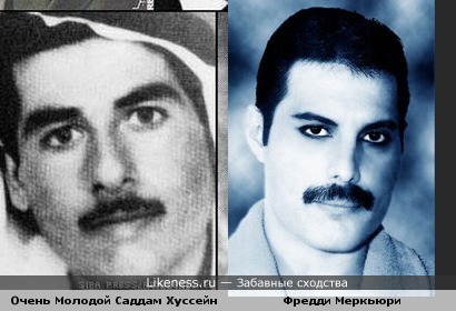 Фредди Меркьюри похож на молодого Саддама Хусейна