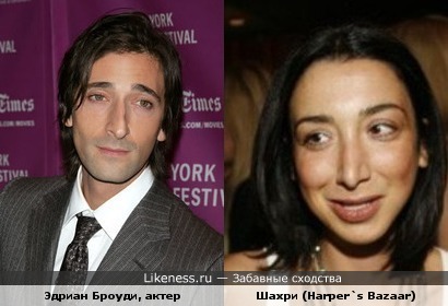 носами похожи=)экс-главред журнала Harper`s Bazaar & Эдриан Броуди