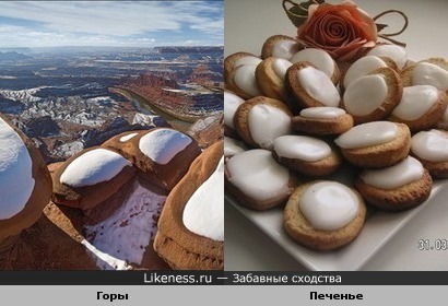 Заснеженные горы и печеньки с глазурью