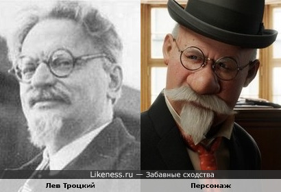 Лев Троцкий и персонаж из мультфильма "Приключения Тинтина"