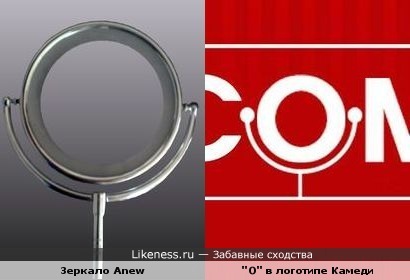 Зеркало и логотип Comedy club