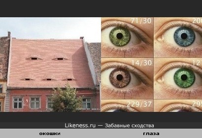 Чердачные окошки похожи на глаза
