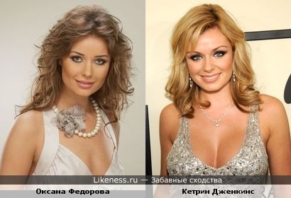 Сходство Оксаны Федоровой с заграничной Кетрин