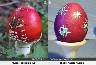 Мухомор красный и яйцо пасхальное