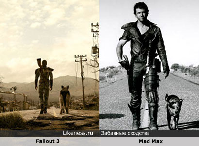 Кадр из игры &quot;Fallout 3&quot; похож на кадр из фильма &quot;Mad Max&quot;