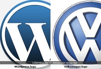 Логотип Wordpress похож на логотип Volkswagen