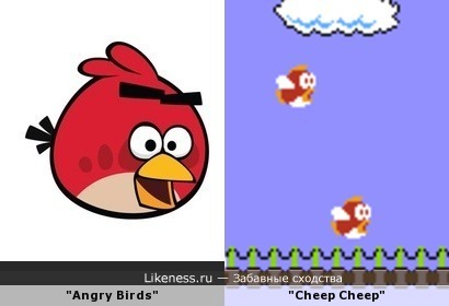&quot;Angry Birds&quot; напоминают летающих рыб &quot;Cheep Cheep&quot; из игр про братьев Марио