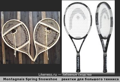 Снегоступы напоминают ракетки для большого тенниса
