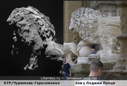 Комета Чурюмова-Герасименко на этом фото напоминает флорентийскую статую льва