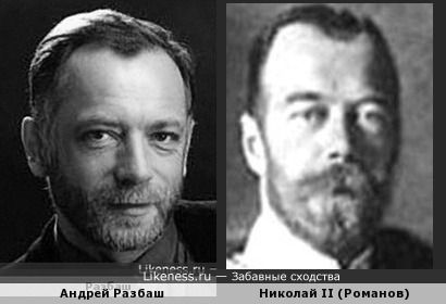 Николай II (Романов) похож на Андрея Разбаш