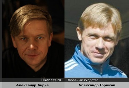 Российско-финский актёр Александр Анриа и футболист Александр Горшков похожи.