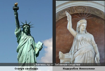 Статуя свободы похожа на надгробную статую Никколини работы Пио Феди