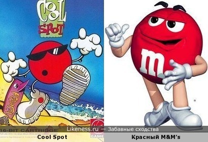 Персонаж-талисман торговой марки 7 UP по имени Cool Spot похож на красную конфету M&amp;M’s