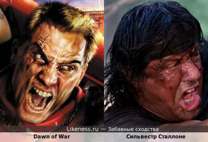 В обложке игры &quot;Warhammer 40,000: Dawn of War&quot; Сталлоне?